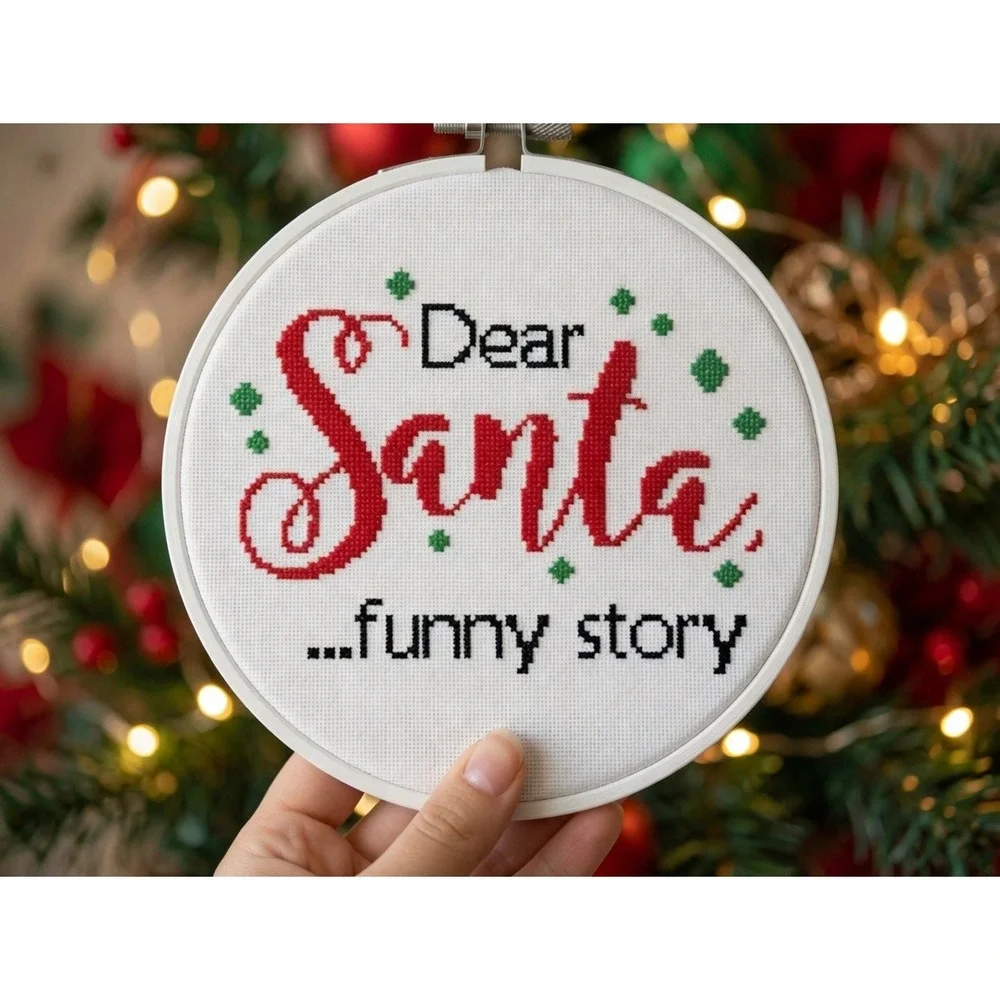 Simple Wave Studio Dear Santa Funny Story Modern Cross Stitch PDF Pattern